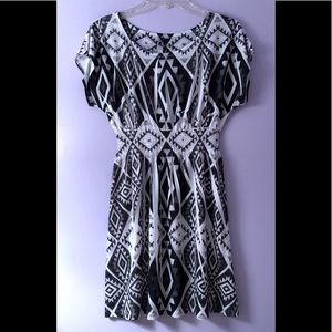 Black/White/Gray Above Knee Dress